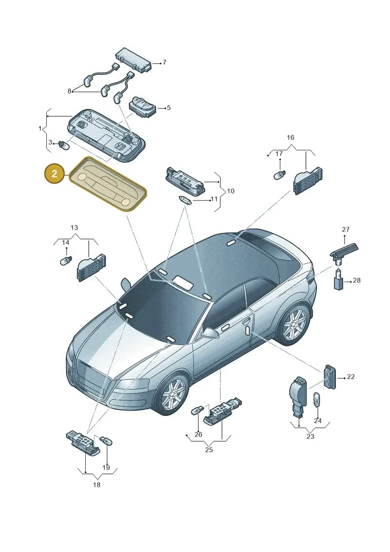 8J0947133M6PS — Audi A3 Cab. 2.0 TDI (2007-2013) diagram 642947000, position 2
