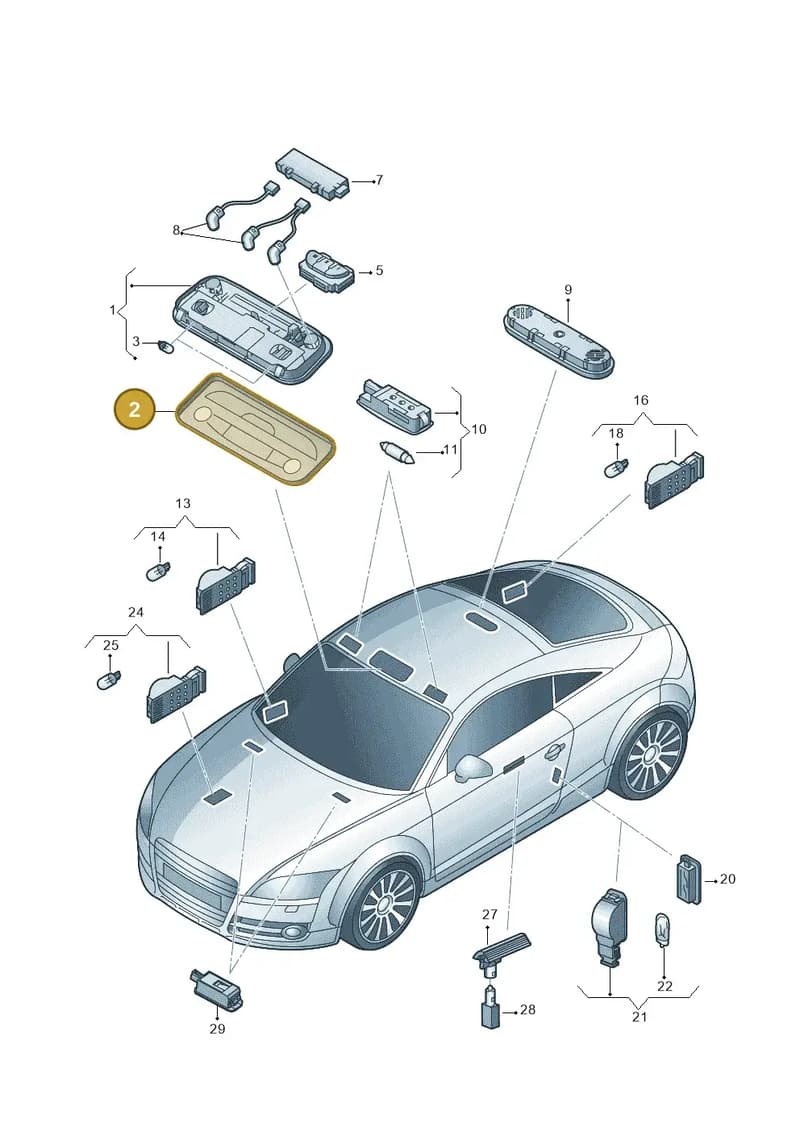 8J0947133M6PS — Audi TTS Coupe 2.0 (2010-2014) diagram 609947000, position 2