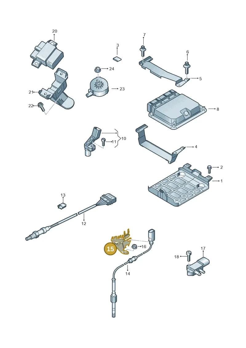 8J0971497A — Audi TT Coupe/Roadster 08> (2007-) diagram 609906100, position 15