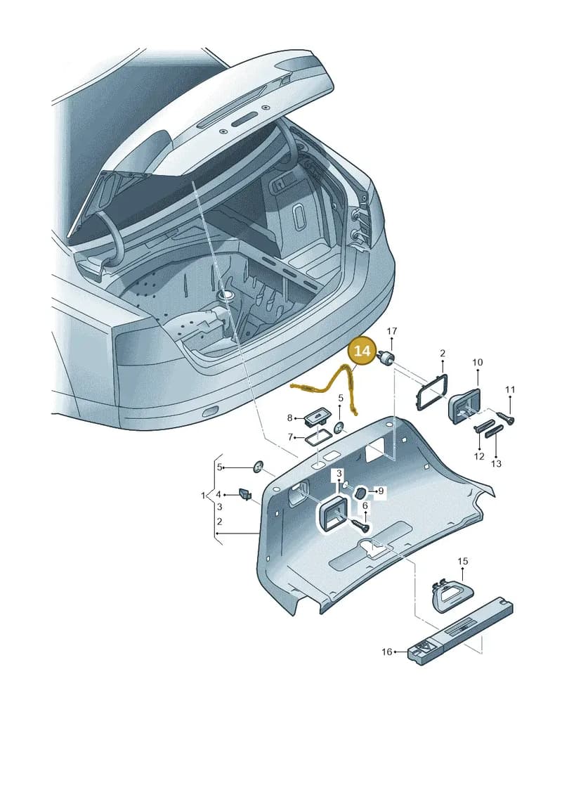 8J7880729A — Audi A6 qu. 3.0 tdi (2014-2018) diagram 696867800, position 14