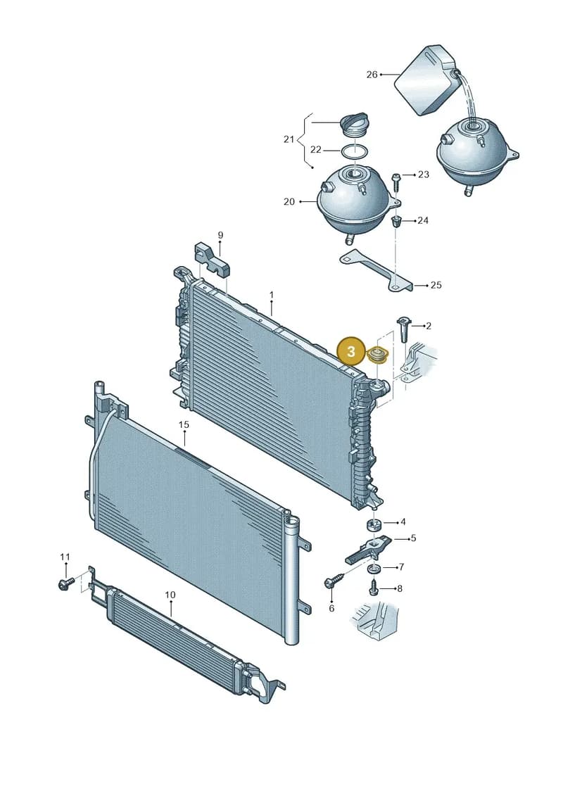 8K0121275C — Audi RSQ3 qu. 2.5 (2013-2018) diagram 764121700, position 3