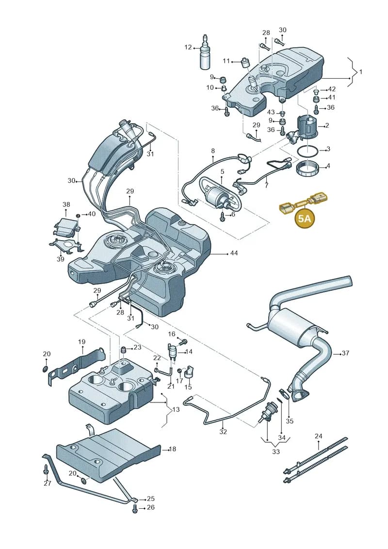 8K0131222A — Audi Q7 qu. 3.0 TDI (2009-2015) diagram 493201050, position 5A