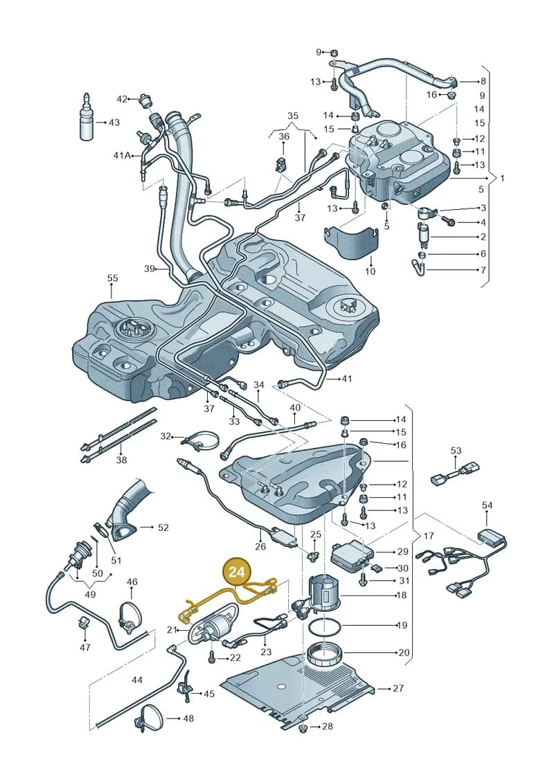 8K0131912B — Audi A5 Sportback (2011-2017) diagram 636201150, position 24