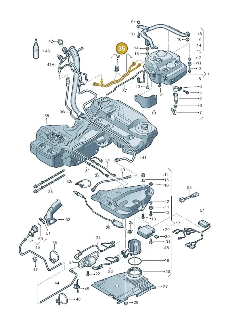 8K0131963F — Audi A5 Sportback (2011-2017) diagram 636201150, position 35