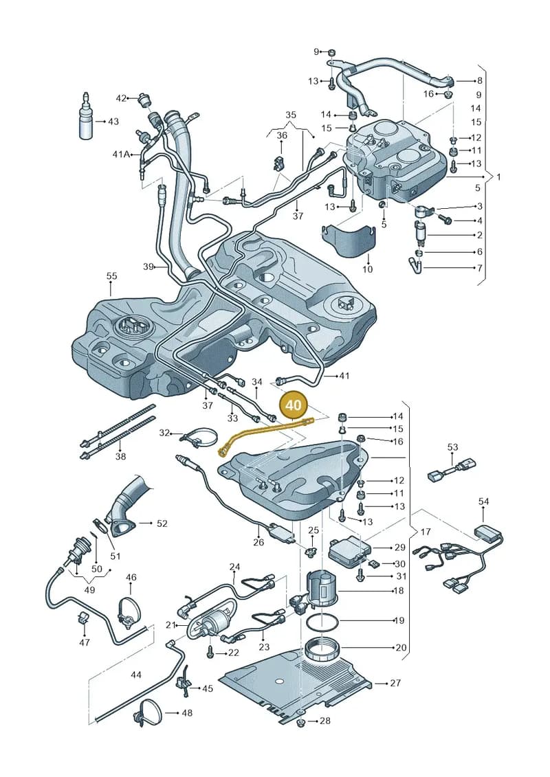 8K0131967D — Audi A5 Sportback (2011-2017) diagram 636201150, position 40