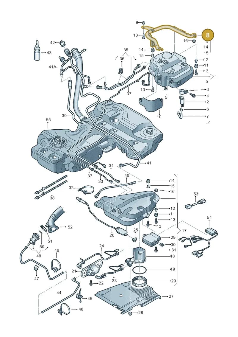 8K0131979B — Audi A5 Sportback (2011-2017) diagram 636201150, position 8