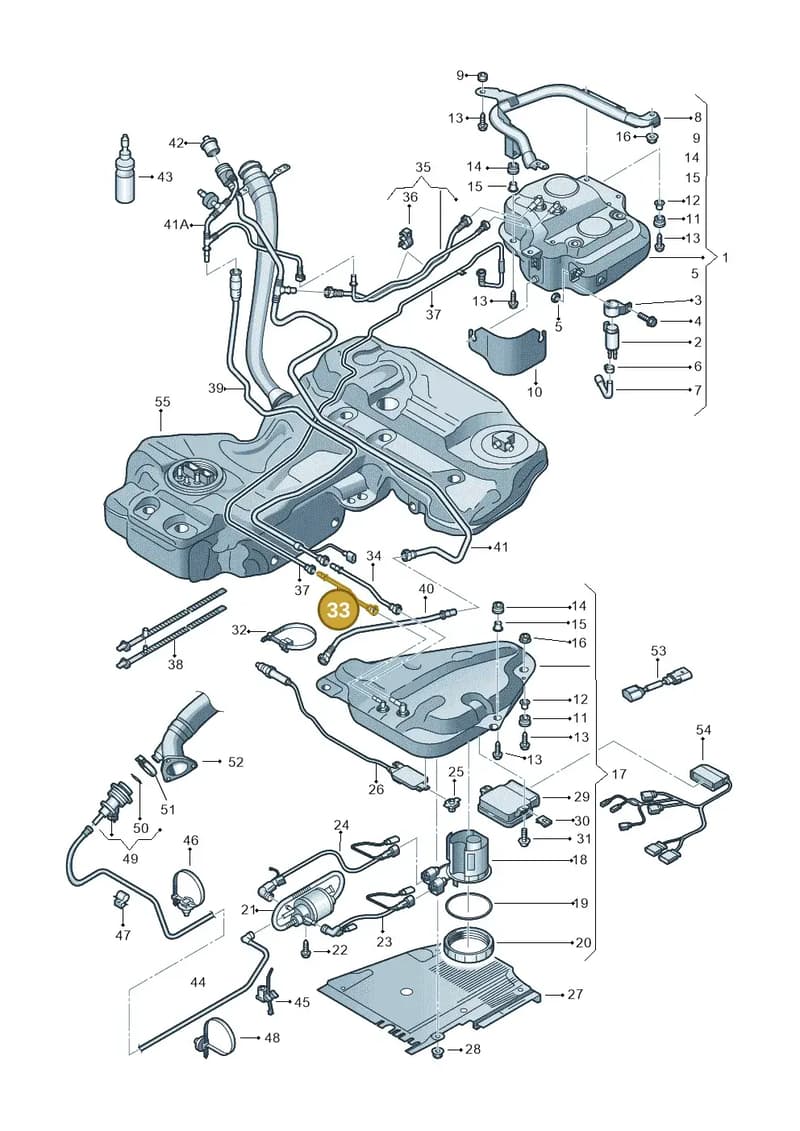 8K0131983E — Audi A5 Sportback (2011-2017) diagram 636201150, position 33