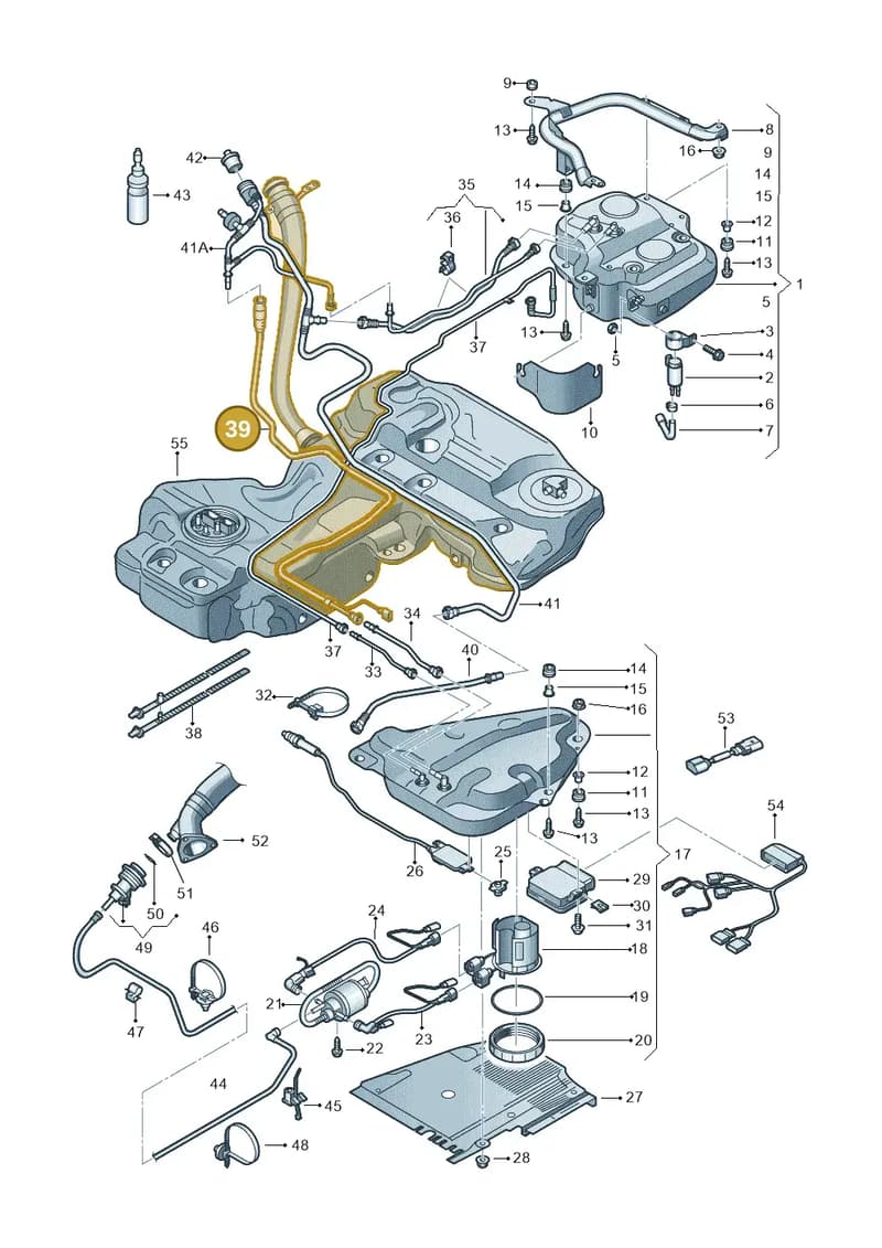 8K0131987H — Audi A5 Sportback (2011-2017) diagram 636201150, position 39