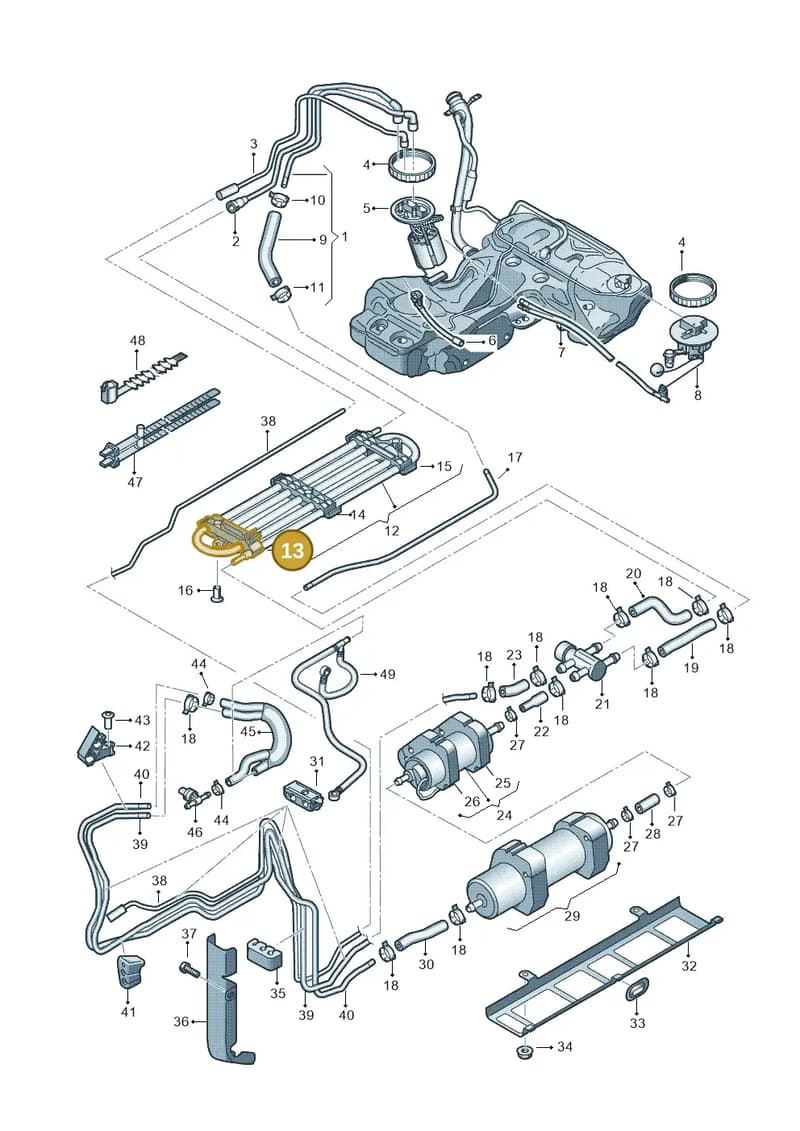 8K0201190B — Audi A4 Av. Allroad (2008-2016) diagram 620201300, position 13