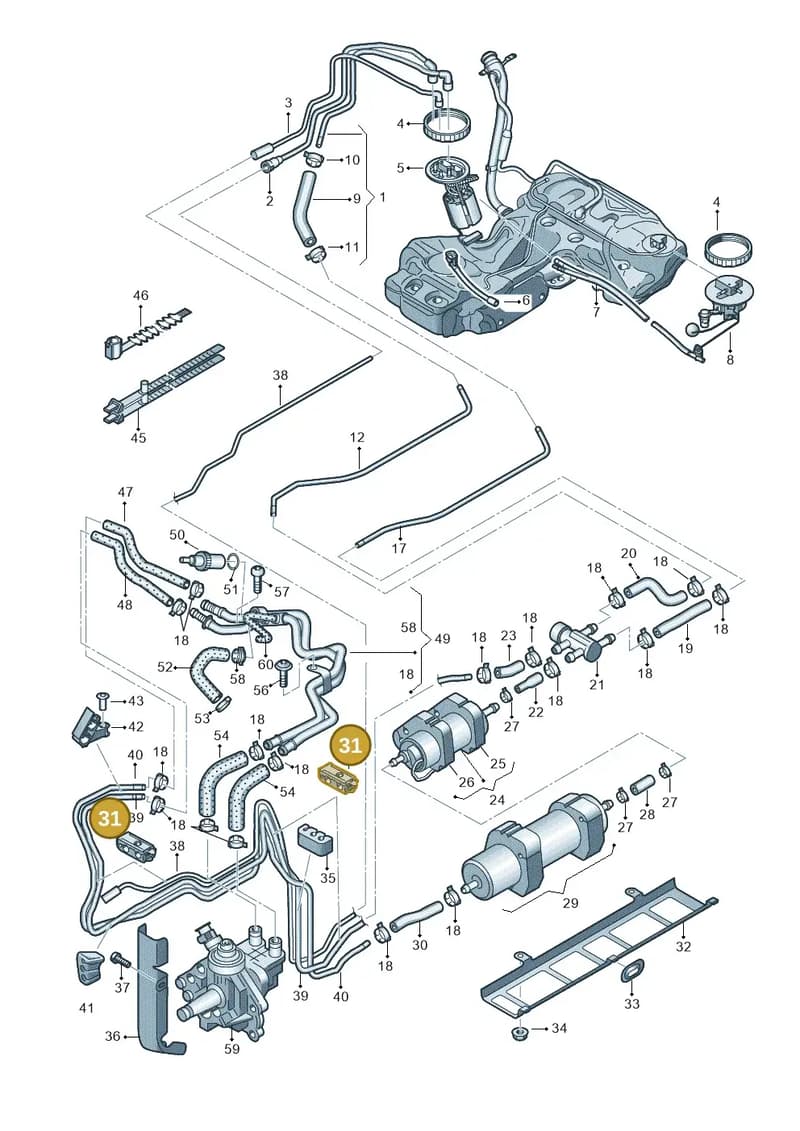 8K0201190B — Audi A4 Av. Allroad (2008-2016) diagram 636201250, position 31