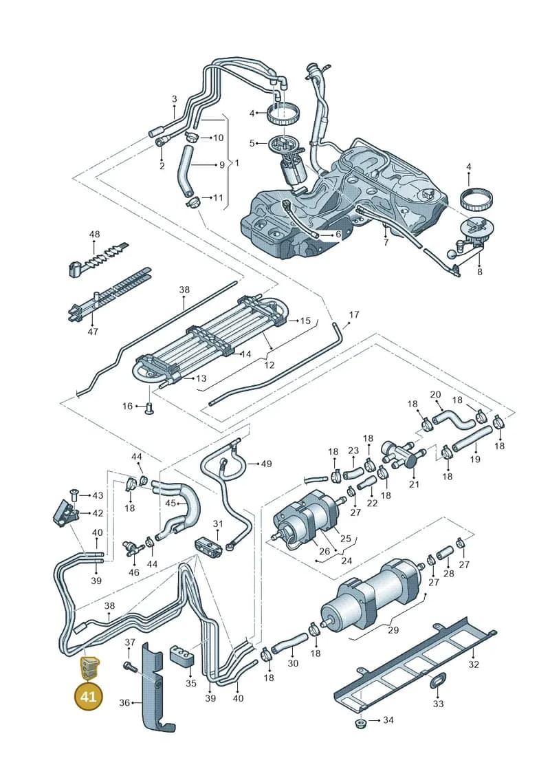 8K0201196K — Audi A4 Av. Allroad (2008-2016) diagram 620201300, position 41