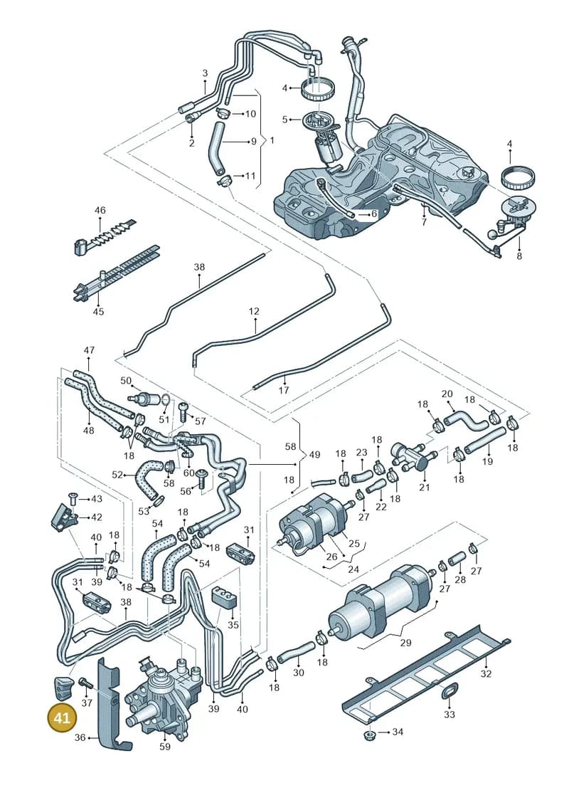 8K0201196K — Audi A4 Av. Allroad (2008-2016) diagram 636201250, position 41