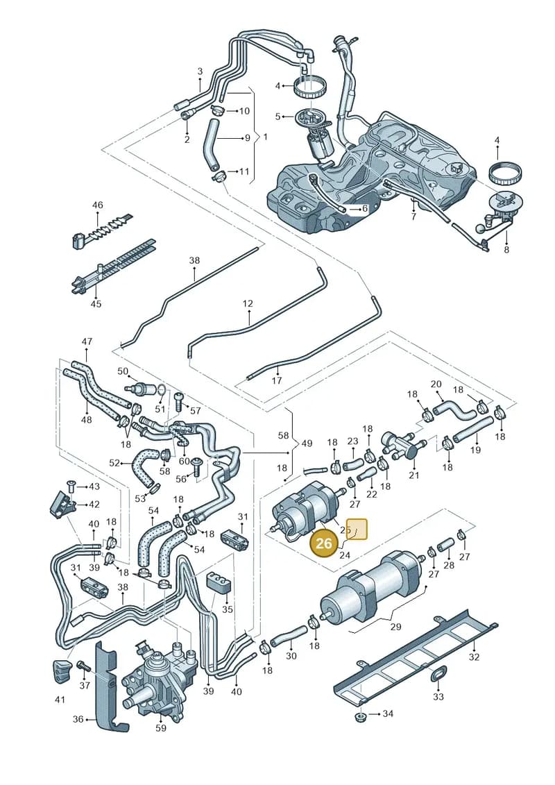 8K0201196N — Audi A4 Av. Allroad (2008-2016) diagram 636201250, position 26