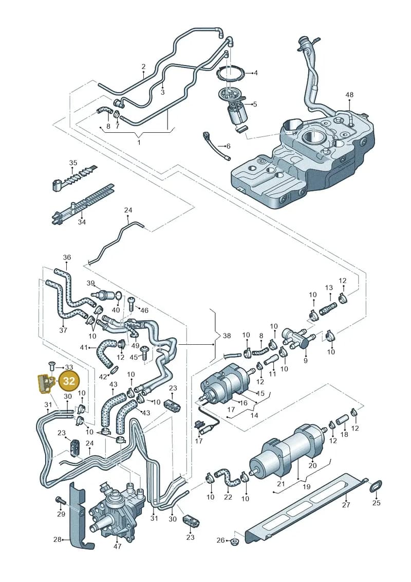 8K0201449P — Audi Q5 qu. 2.0 TDI (2008-2012) diagram 647201200, position 32