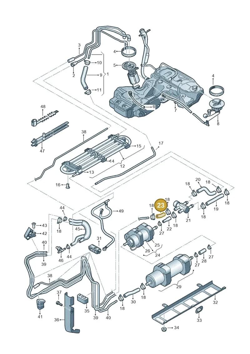 8K0201543B — Audi A4 Av. Allroad (2008-2016) diagram 620201300, position 23