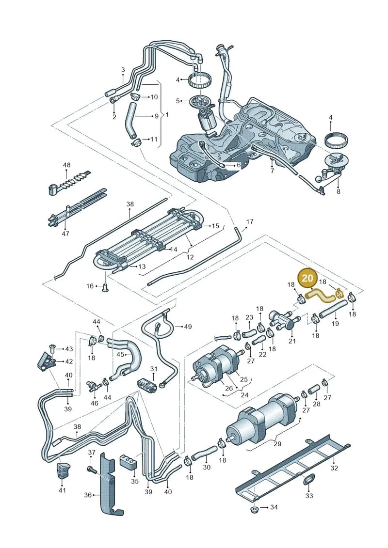 8K0201543K — Audi A4 Av. Allroad (2008-2016) diagram 620201300, position 20