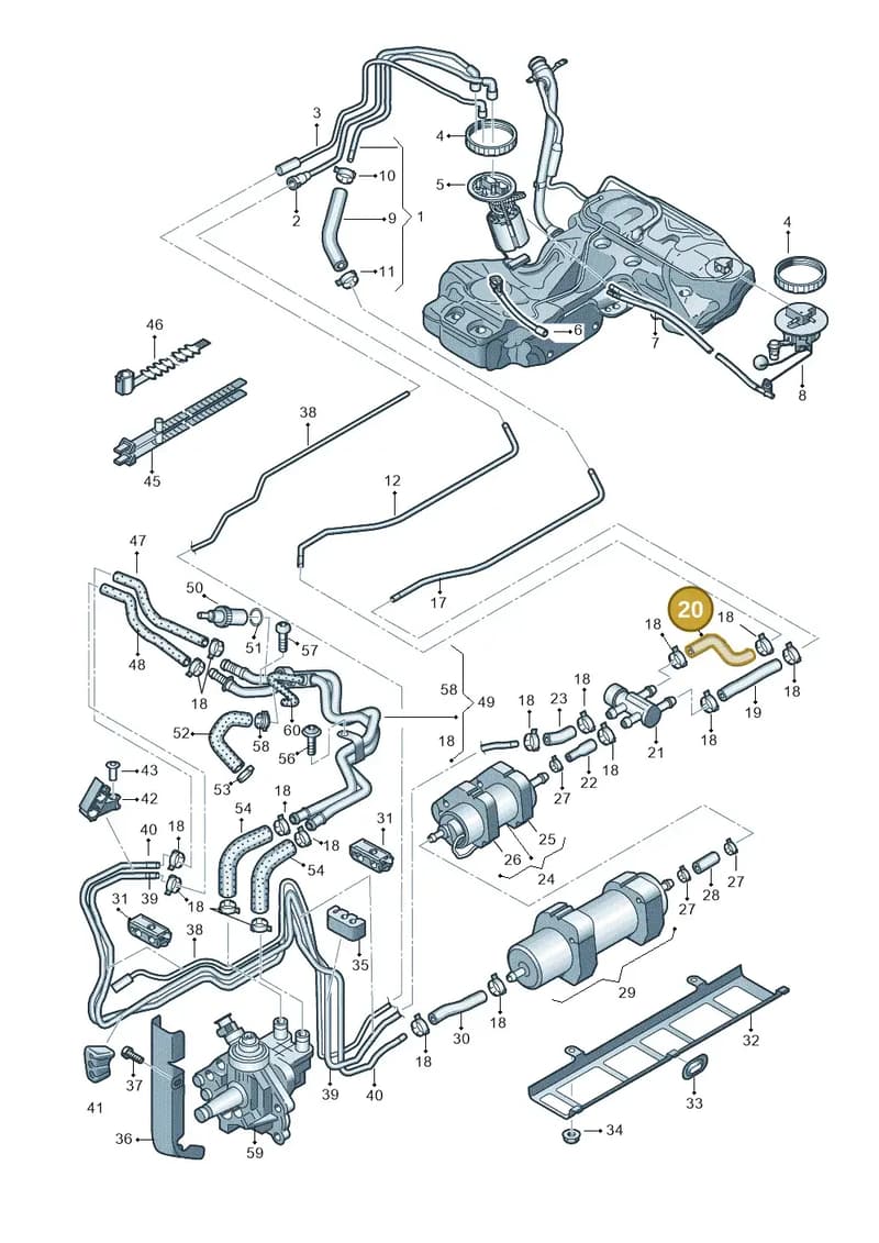 8K0201543K — Audi A4 Av. Allroad (2008-2016) diagram 636201250, position 20