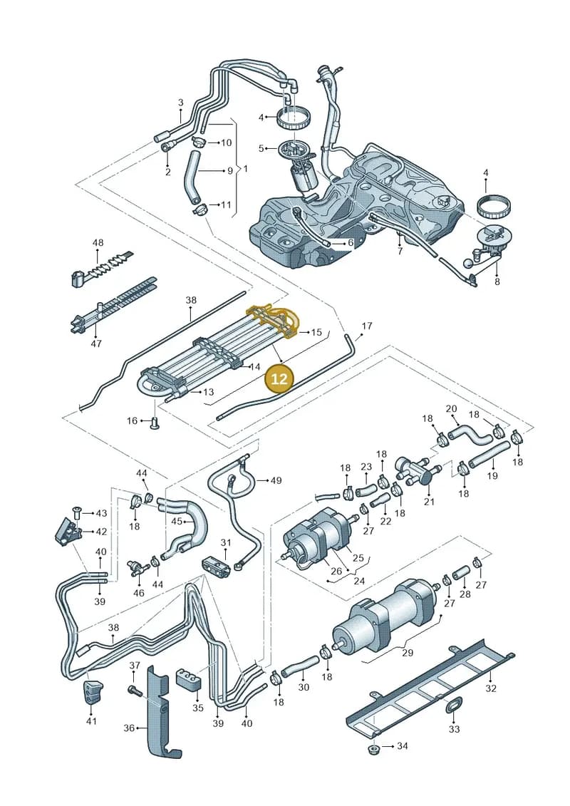 8K0201547E — Audi A4 Av. Allroad (2008-2016) diagram 620201300, position 12