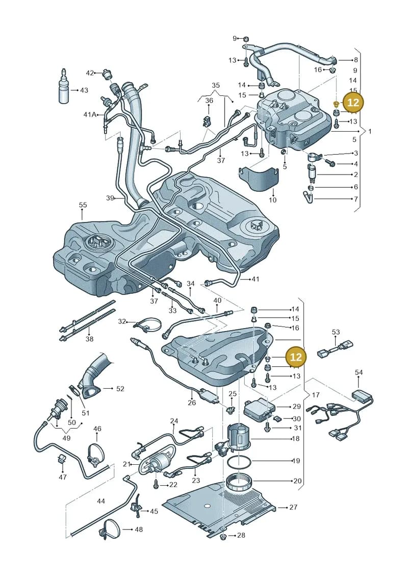 8K0201693G — Audi A5 Sportback (2011-2017) diagram 636201150, position 12