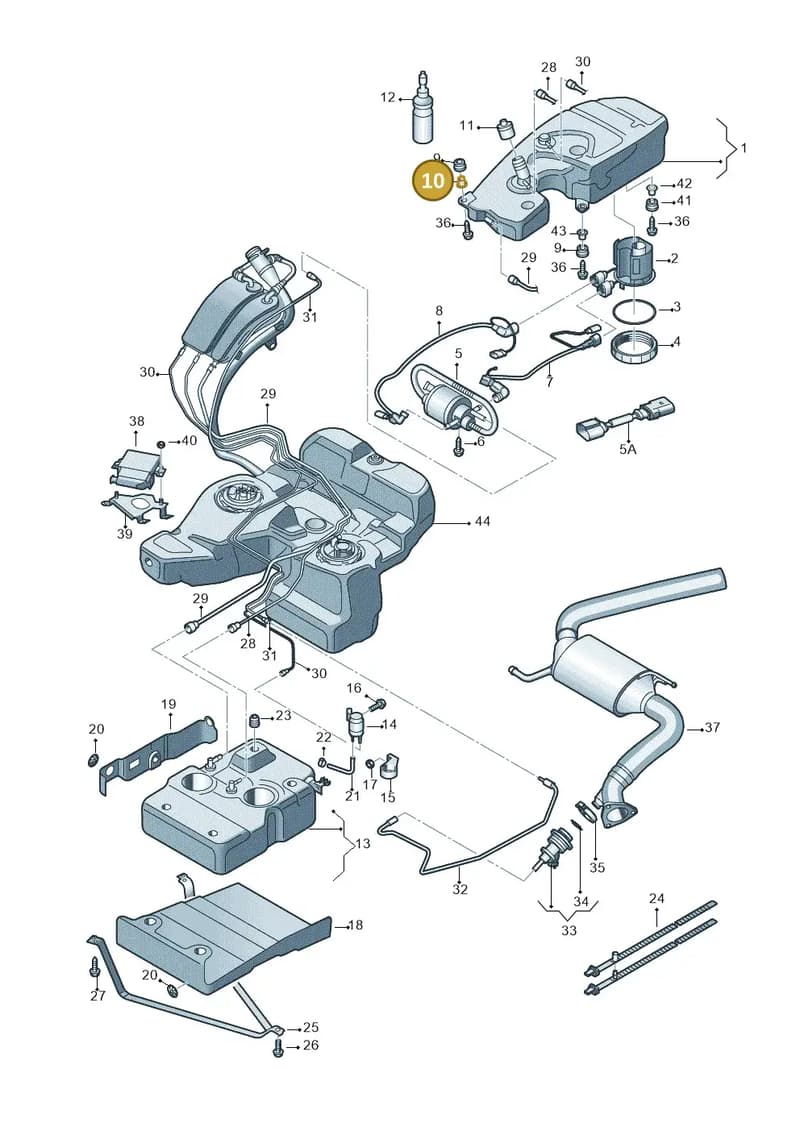 8K0201840F — Audi Q7 qu. 3.0 TDI (2009-2015) diagram 493201050, position 10