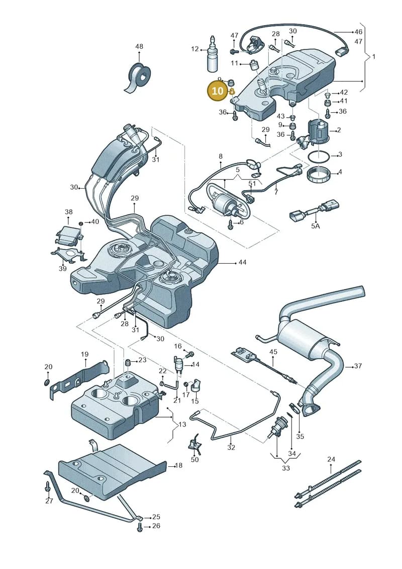 8K0201840F — Audi Q7 qu. 3.0 TDI (2009-2015) diagram 675201060, position 10