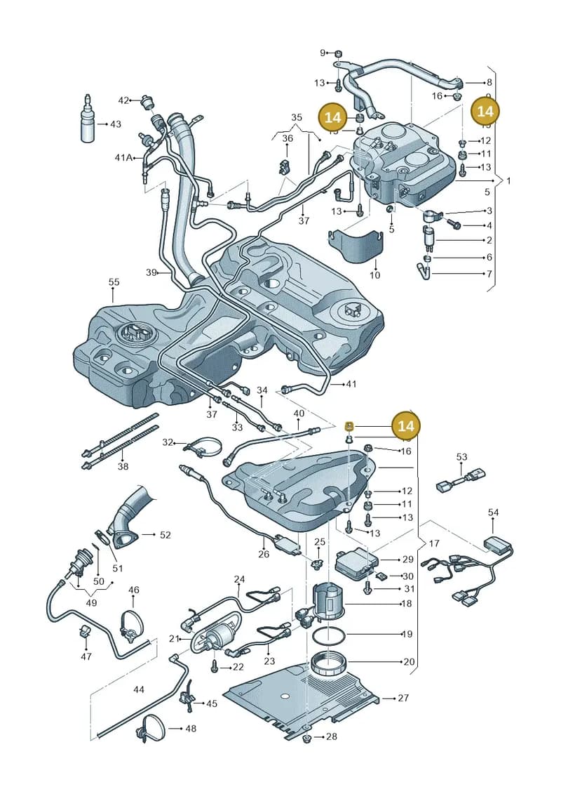 8K0201840F — Audi A5 Sportback (2011-2017) diagram 636201150, position 14