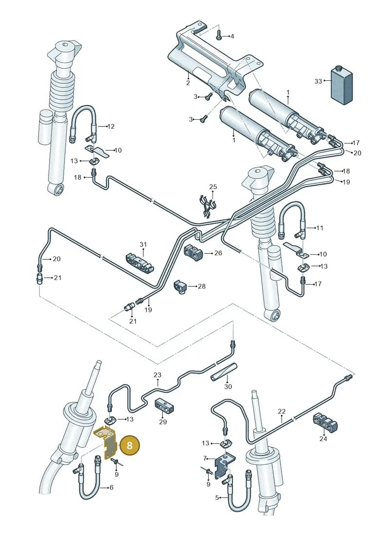 8K0616276B — Audi RS4 Av. qu. 4.2 (2012-2015) diagram 695616300, position 8