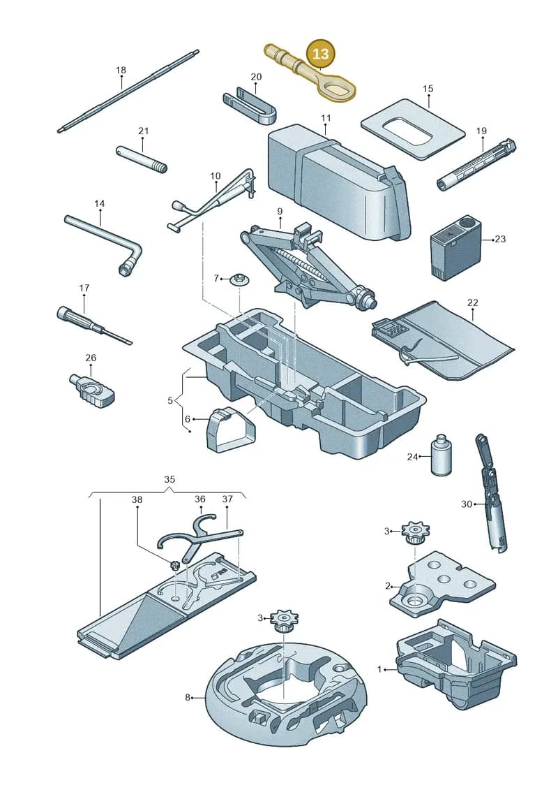 8K0805615B — Audi RS5 Sportback (2017-2025) diagram 847011100, position 13