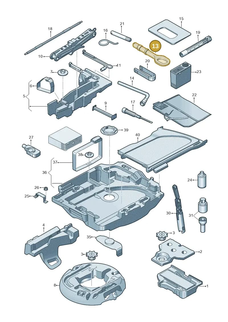 8K0805615B — Audi A5 Cabriolet (2016-2025) diagram 848011100, position 13