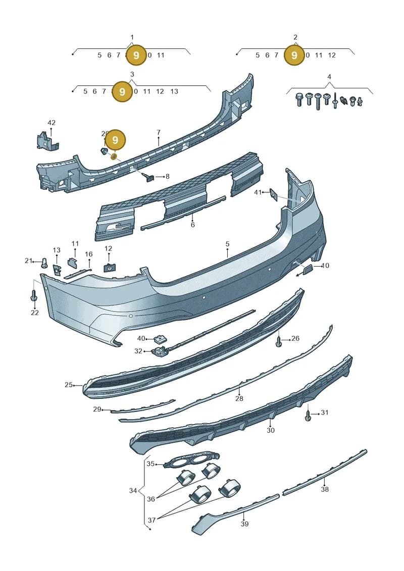 8K0807470 — Audi A7 Sportback (2018-2025) diagram 435807700, position 9