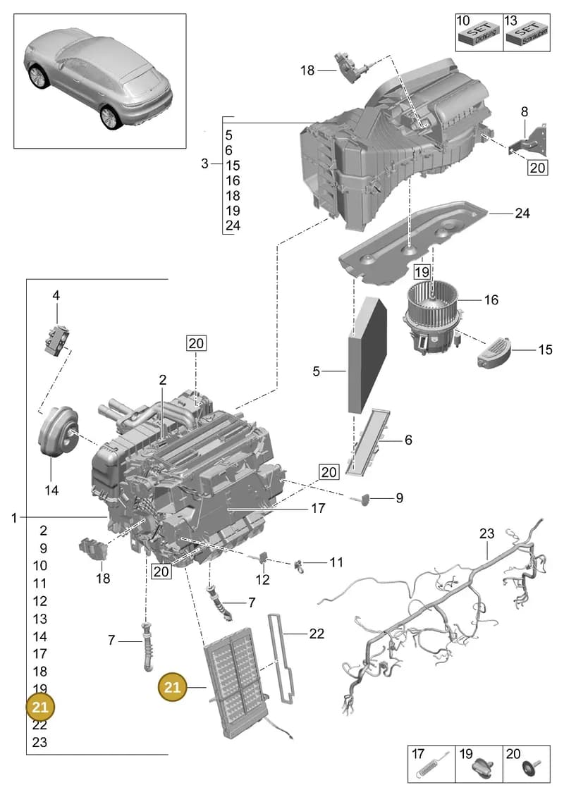 8K0819011C — Porsche Macan (2018-2022) diagram p52814000, position 21
