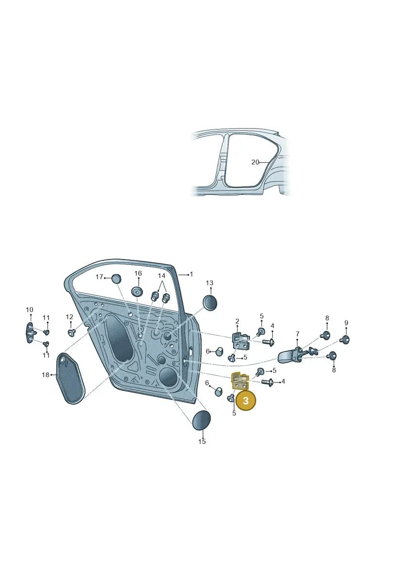 8K0831401B — Skoda Octavia (2017-2020) diagram 753833100, position 3