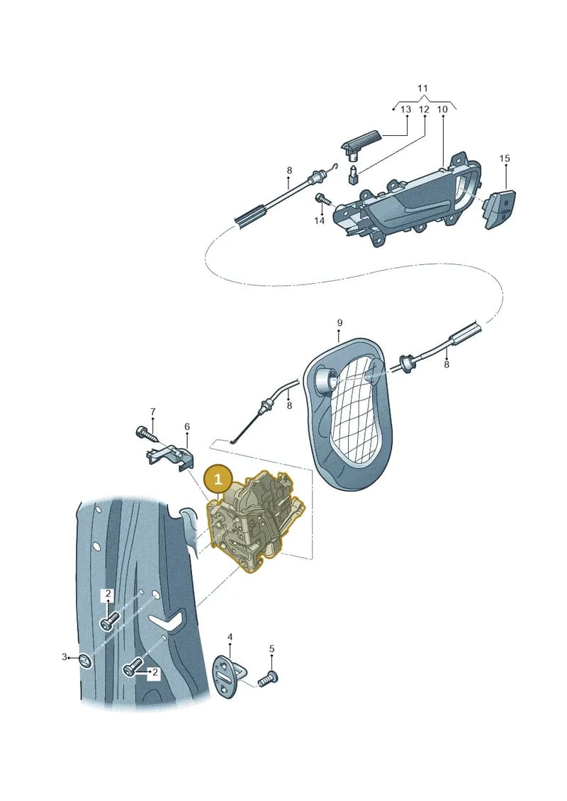 8K0839015F — Audi RS4 Av. qu. 4.2 (2012-2015) diagram 636837300, position 1