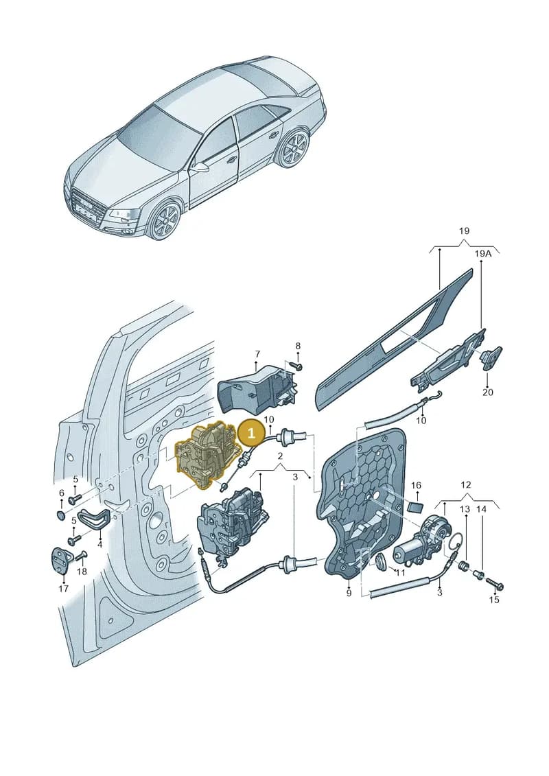 8K0839015F — Audi A8L qu. 3.0 TDI (2013-2018) diagram 696837300, position 1