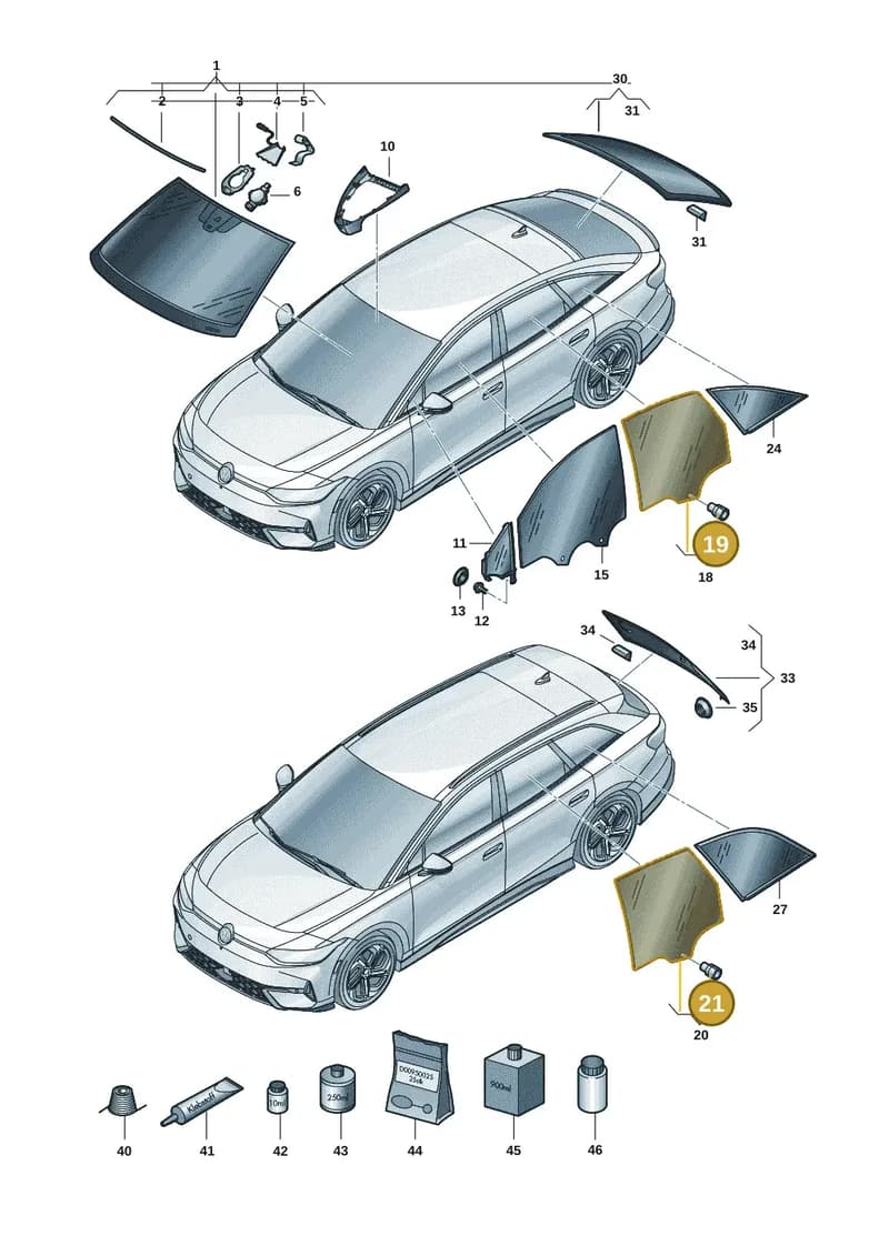 8K0845867 — Volkswagen ID.7 (2023-2025) diagram 14b845000, position 19+21