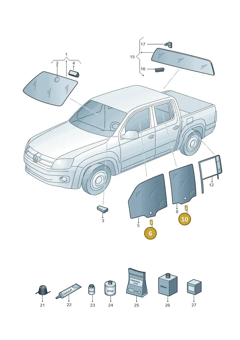 8K0845867 — Volkswagen Amarok (2022-) diagram 683845000, position 6+10
