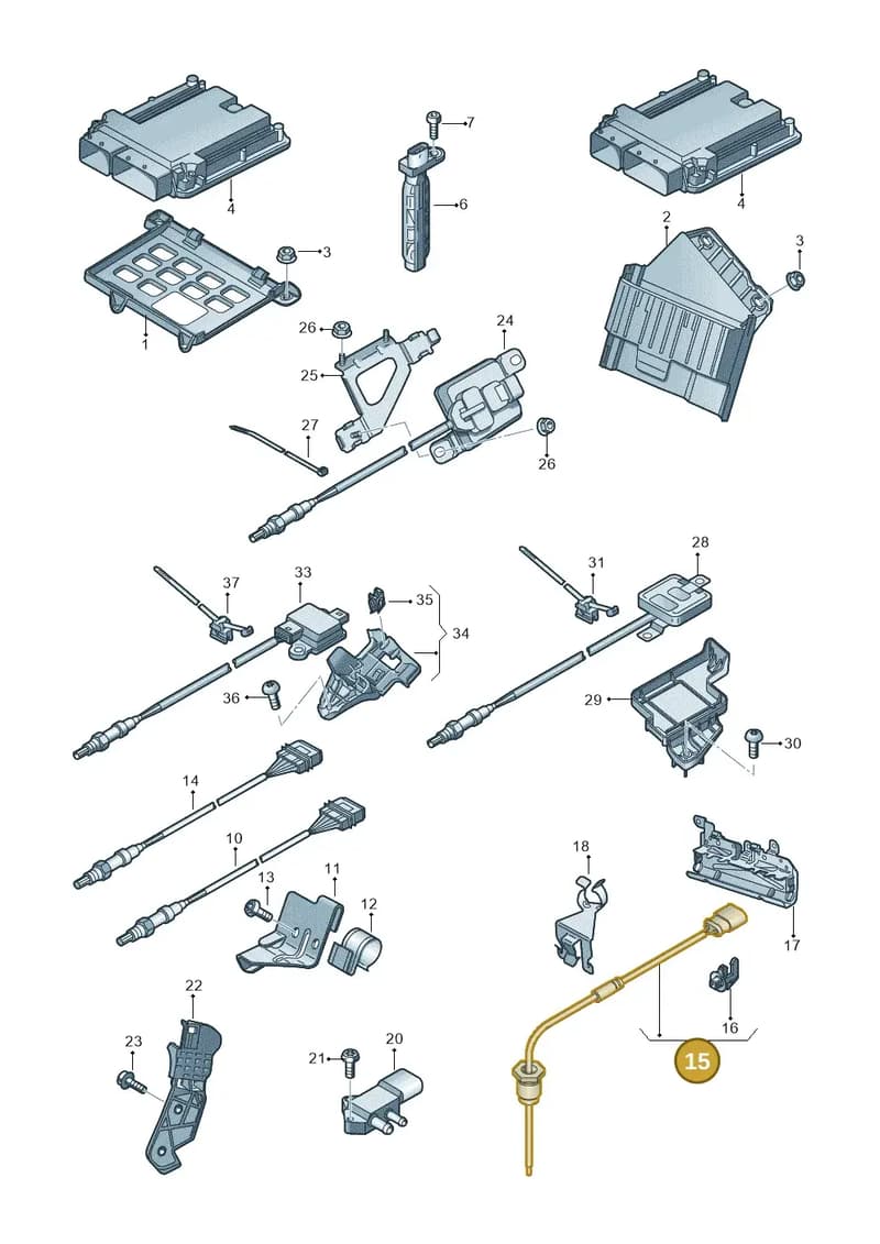 8K0906088D — Audi A8L qu. 3.0 TDI (2009-2014) diagram 696906050, position 15