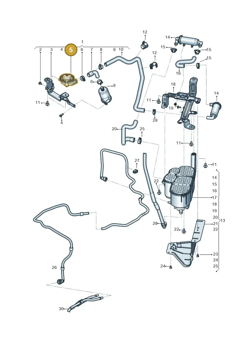 8K0906253M — Audi Q7 qu. 3.0 TDI (2015-2019) diagram 819201700, position 5