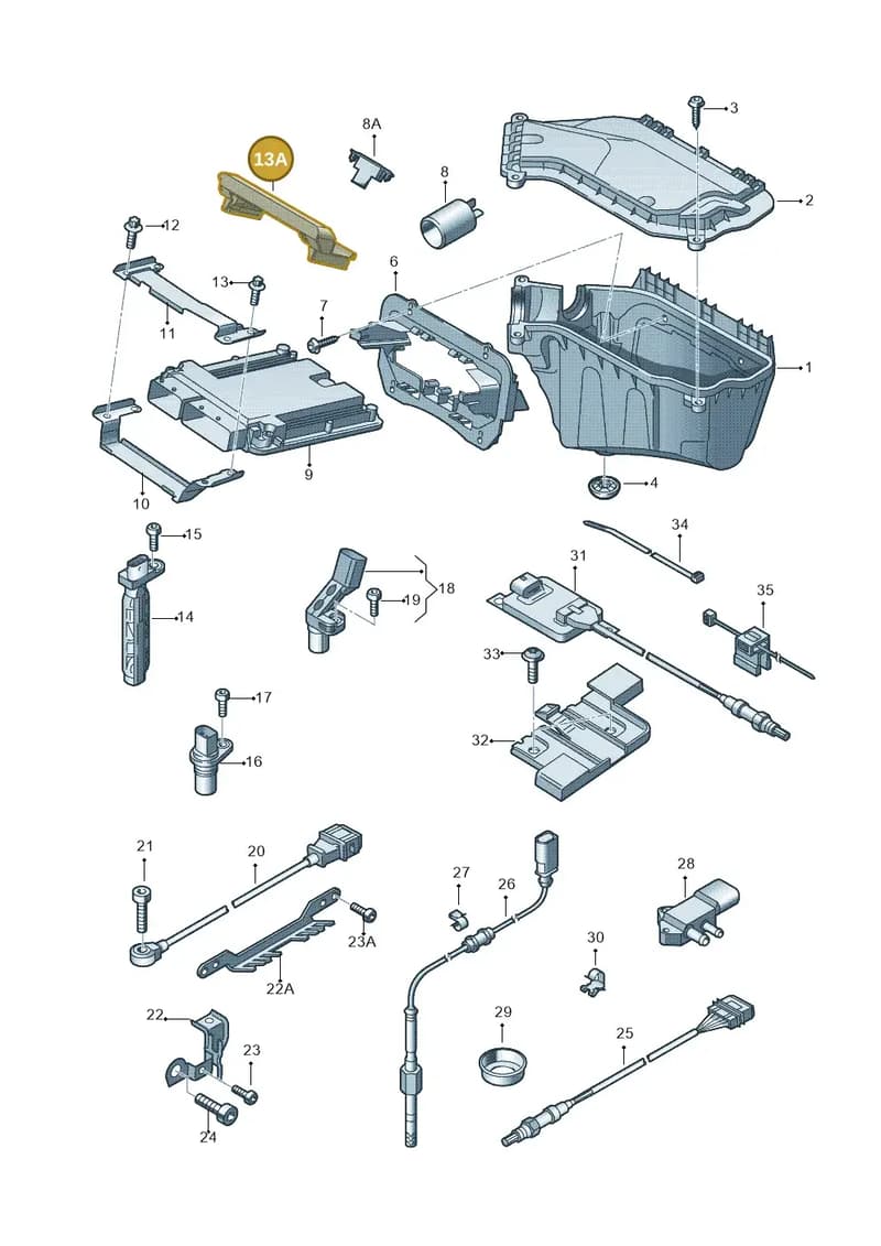 8K0907352A — Audi A4 Av. Allroad (2008-2016) diagram 620906000, position 13A