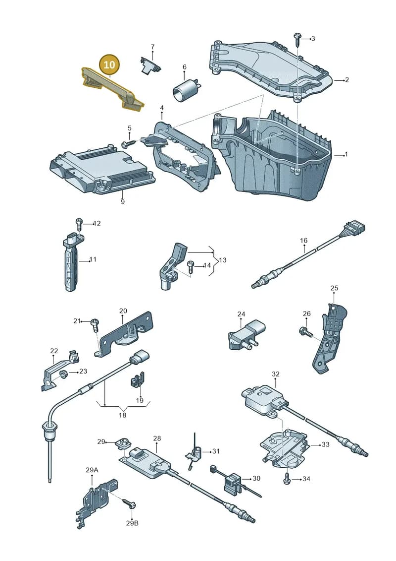 8K0907352A — Audi A5 Sportback (2011-2017) diagram 736906050, position 10