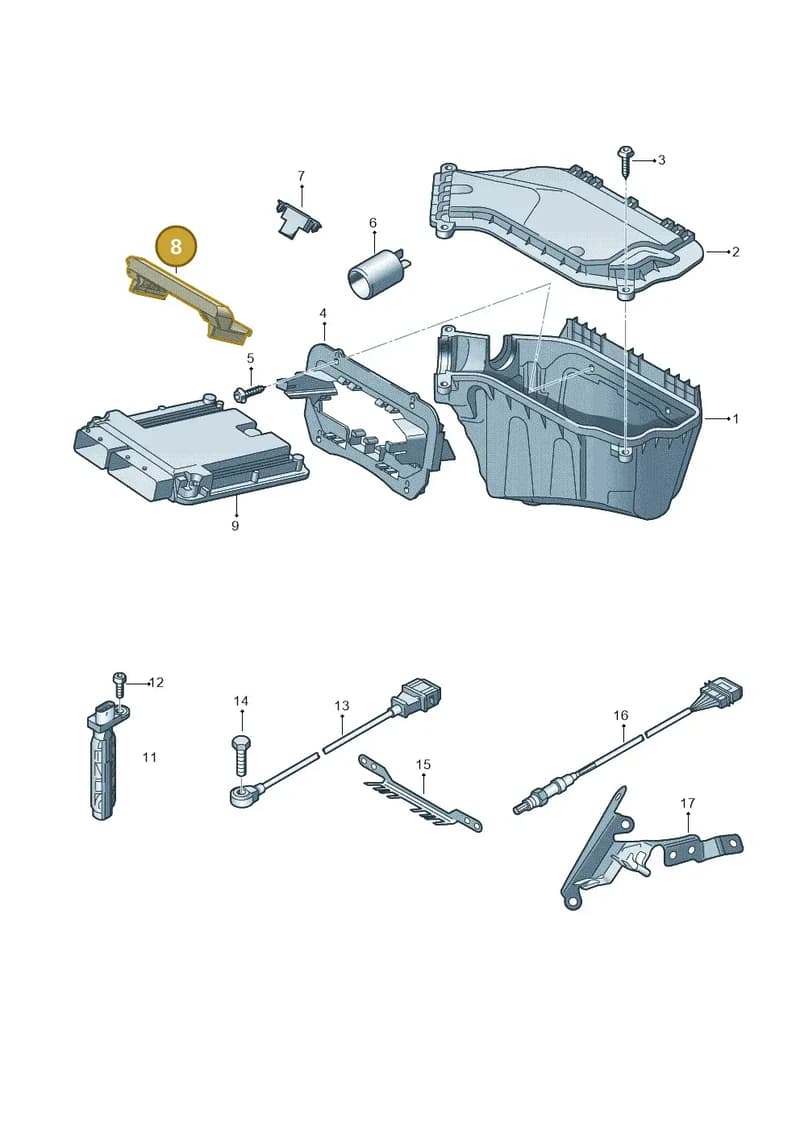 8K0907352A — Audi RS4 Av. qu. 4.2 (2012-2015) diagram 750906000, position 8
