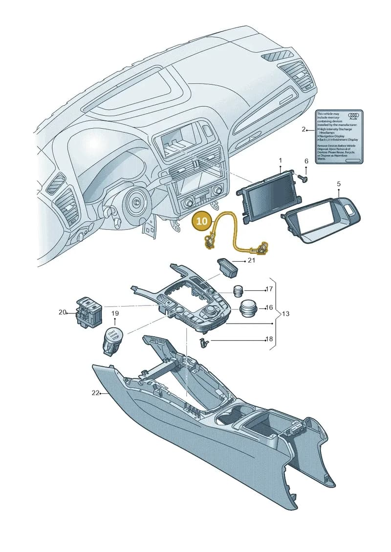8K0971086B — Audi A5 Cabrio 2.0 (2008-2012) diagram 647919000, position 10