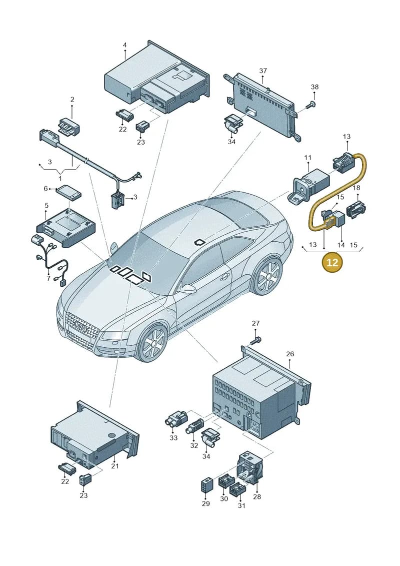 8K0971159C — Audi RS4 Av. qu. 4.2 (2012-2015) diagram 736035380, position 12