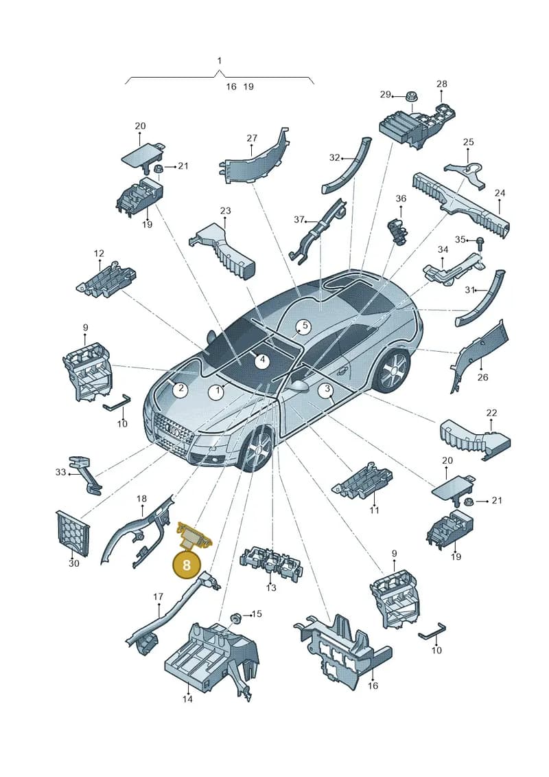 8K0971824C — Audi RS4 Av. qu. 4.2 (2012-2015) diagram 724971800, position 8