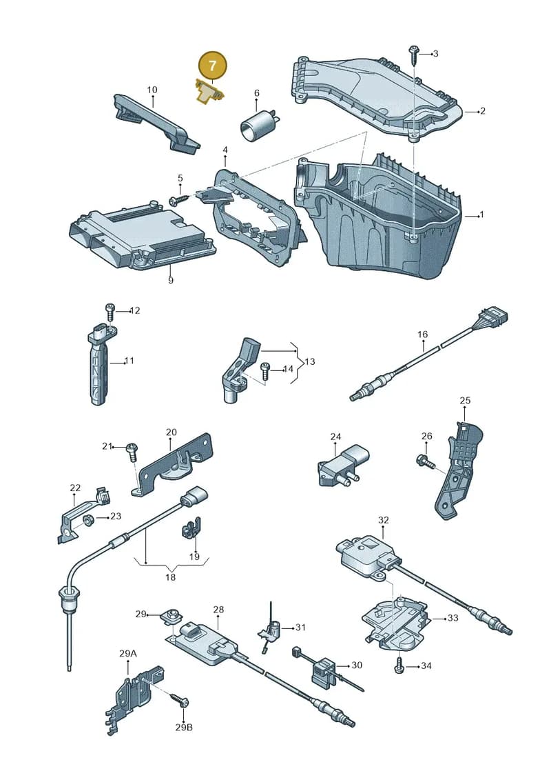 8K0971824C — Audi A5 Sportback (2011-2017) diagram 736906050, position 7