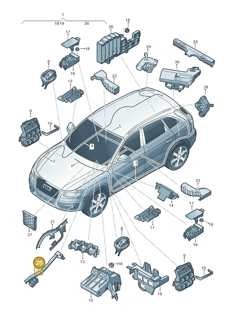 8K0971824M — Audi Q5 (2009-2018) diagram 647971800, position 20