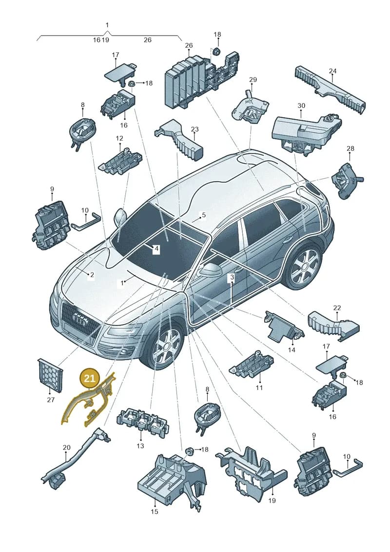 8K0971824S — Audi Q5 (2009-2018) diagram 647971800, position 21