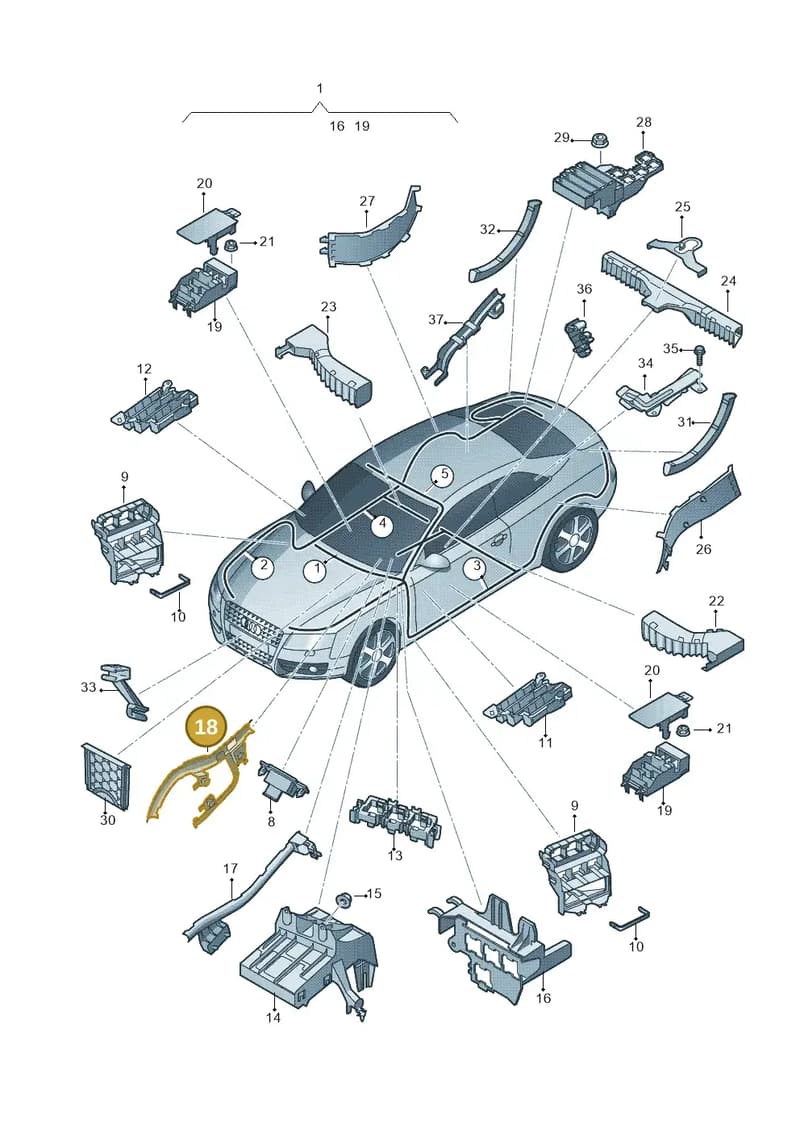 8K0971824S — Audi RS4 Av. qu. 4.2 (2012-2015) diagram 724971800, position 18