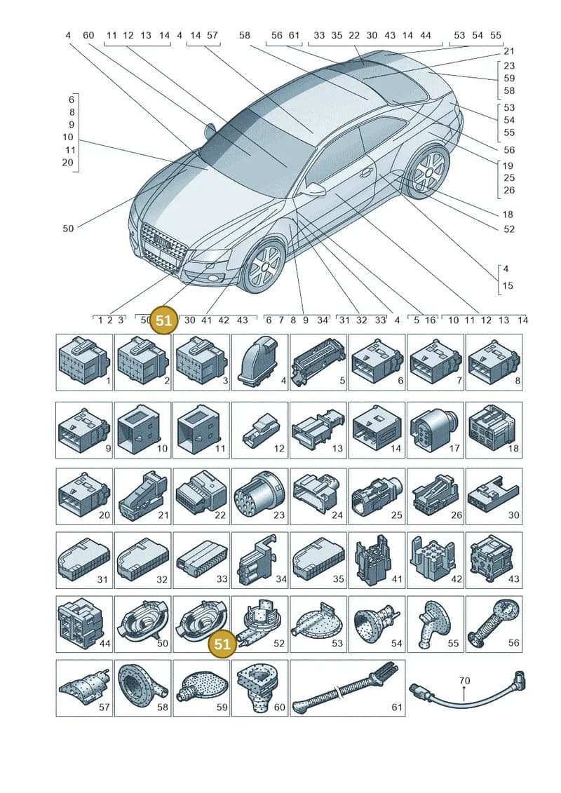 8K0971871L — Audi RS4 Av. qu. 4.2 (2012-2015) diagram 724971790, position 51