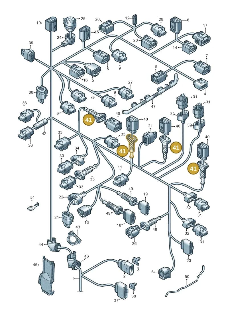 8K0971921H — Audi A8L qu. 3.0 TDI (2009-2014) diagram 696971770, position 41